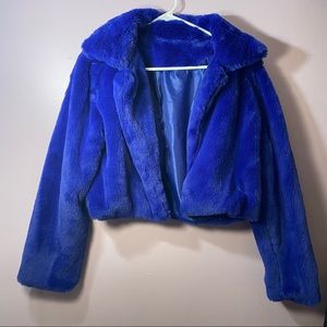 Cropped Faux Fur Jacket